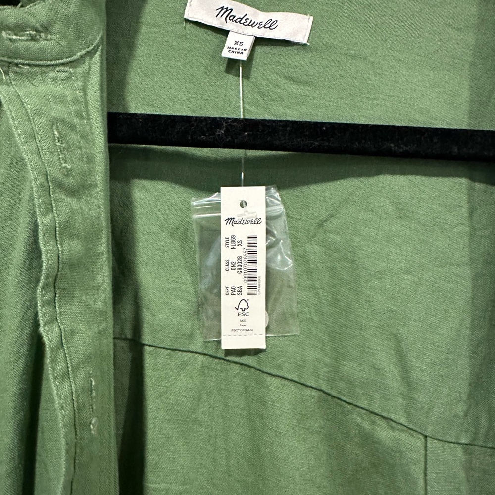 Madewell Green Button Down